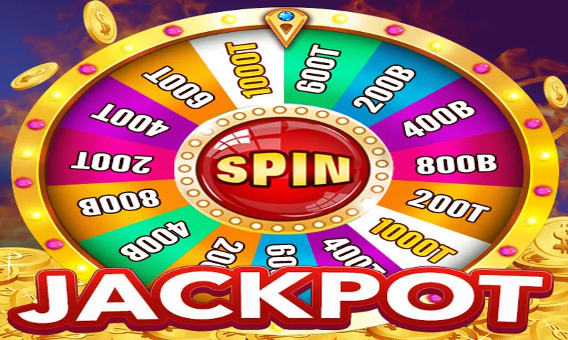 Lucky spin slot machine with fortune wheels, clover symbols, and bonus coins