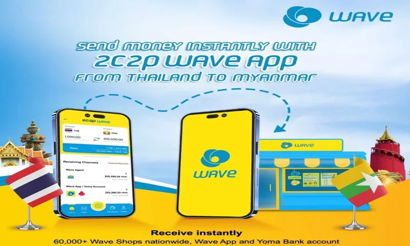 Myanmar digital payment options featuring KBZPay, WavePay, and instant cashout icons